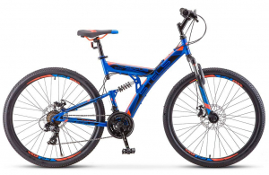Велосипед Stels 27.5" Focus MD 21-sp V010 синий/неоновый красный 19" 