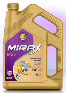 Моторное масло Mirax MX7, SL/CF 5W30 A3/B4 4 л + 1 л Акция